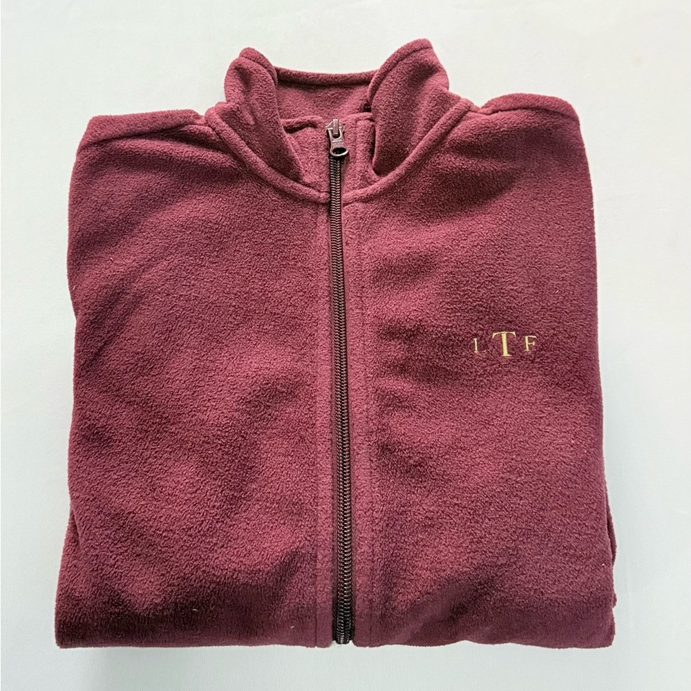 Lands' End Maroon Fleece Jacket for Kids.